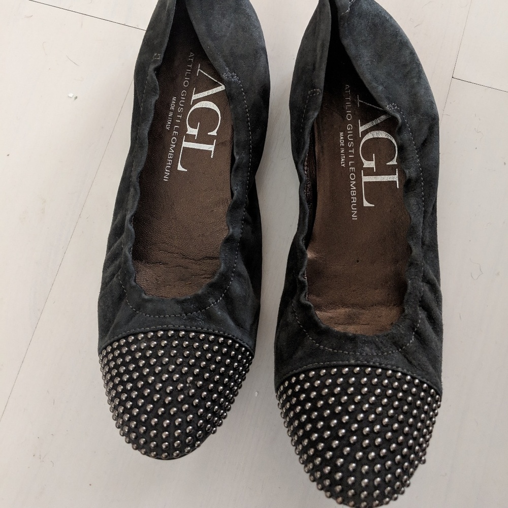 AGL Blakely Studded Cap Toe Ballet Flats